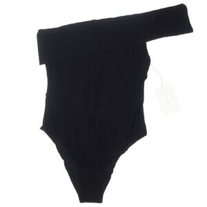 AMAIO Jeanne one shoulder piece textured luxe black resort swimsuit Sz Small NEW